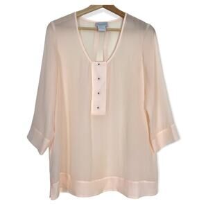 Soft Surroundings Women's Sheer Tunic 3/4 Sleeves Top Size M